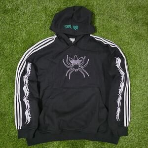 adidas Originals Black Spiders Loose Hoodie JW0223 Men's Size Large New